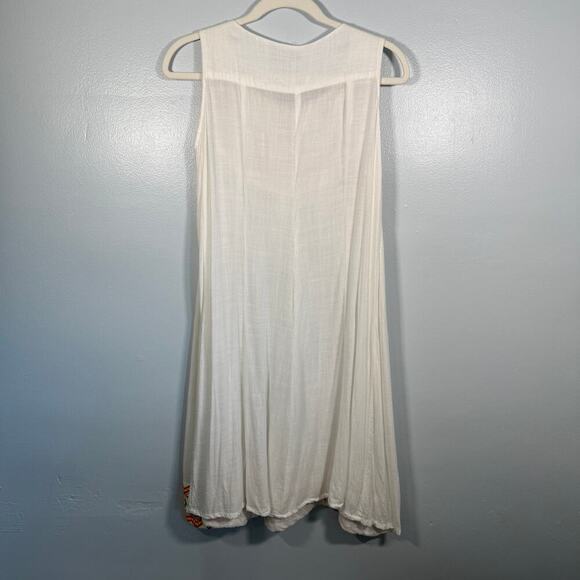 Global Desi Boho Neon Embroidered White Shift Dress XXL Made in India - Picture 7 of 11